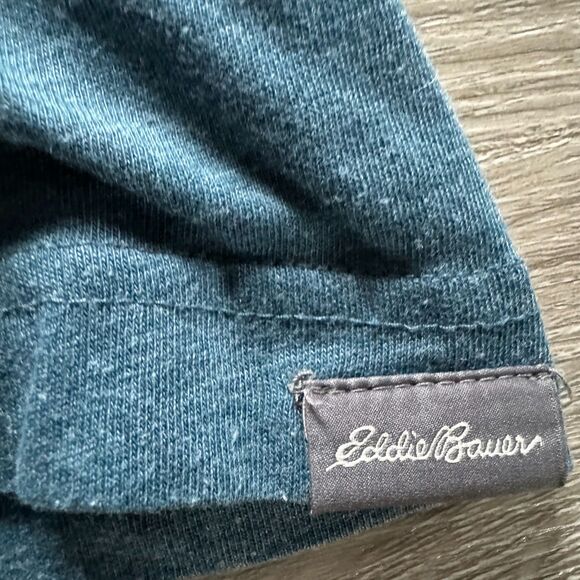 Eddie Bauer Graphic T-Shirt -XXL-Teal Blue/Black Print - Picture 4 of 7
